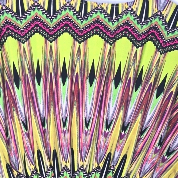 tbags Los Angeles Womens Abella Colorful Art To Wear Batwing Sleeve Dress Large - Picture 4 of 9